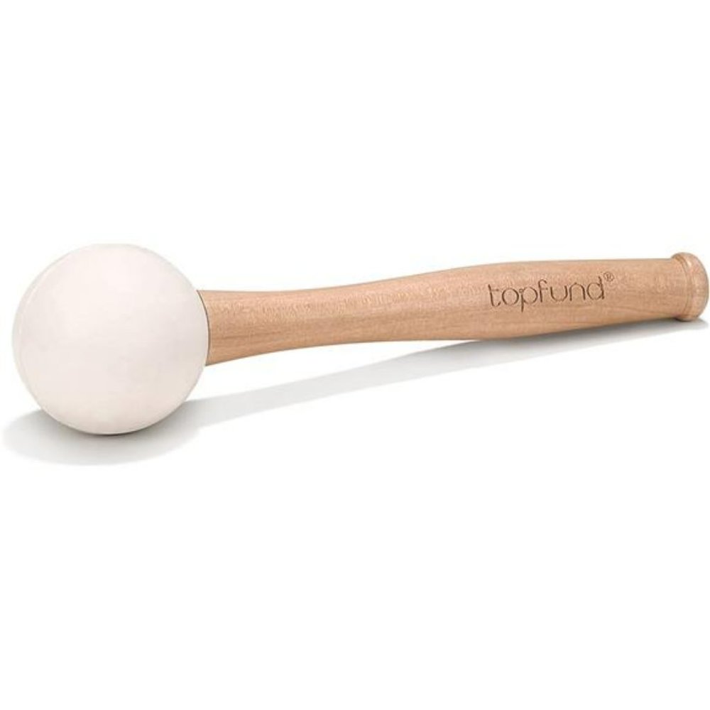 TOPFUND Crystal Singing Bowls Large Rubber Mallet with Suede Bundle Pocket